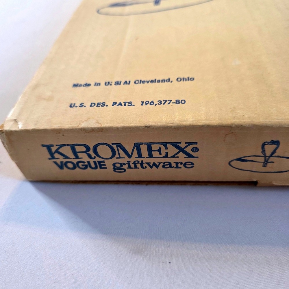 Vtg Kromex No 862-21 The Basic Tidbit Tray Vogue Chrome Serving Stand New in Box - Picture 7 of 10